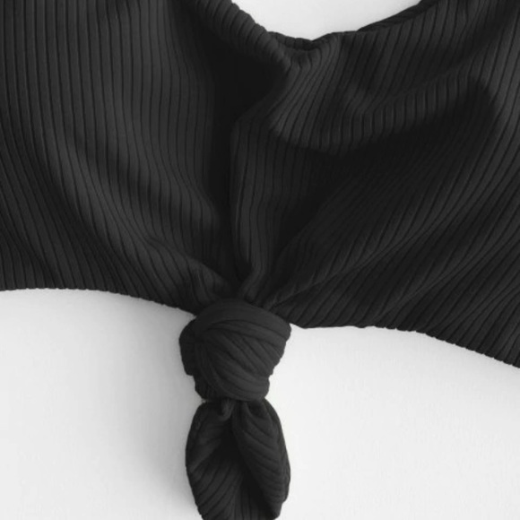 Black Ribbed Bikini Set - Picture 3 of 7